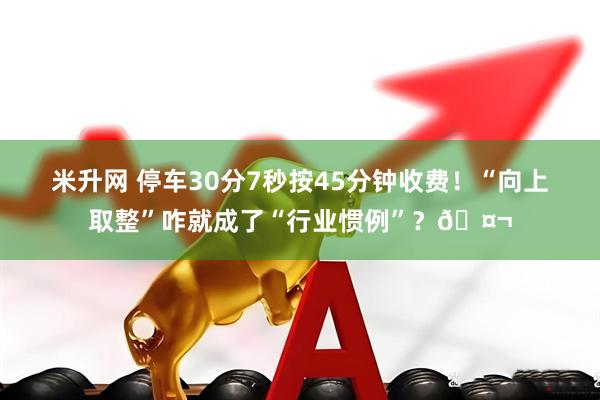 米升网 停车30分7秒按45分钟收费！“向上取整”咋就成了“行业惯例”？🤬